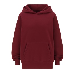 BURGUNDY LONGLINE HOODIE
