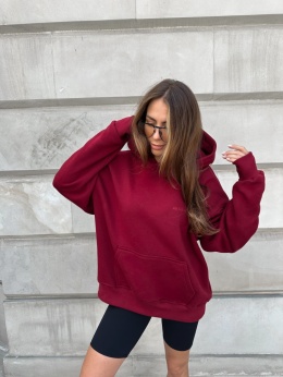 BURGUNDY LONGLINE HOODIE